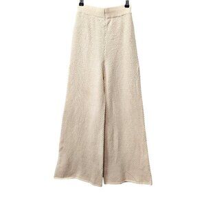 Sincerely Jules New Knit High Waist Oatmeal Wide Leg Pull On Pants
